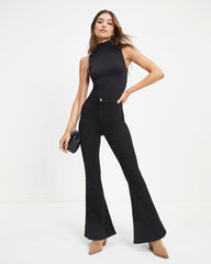 Sanderson High Rise Stretch Flare Jeans - Black