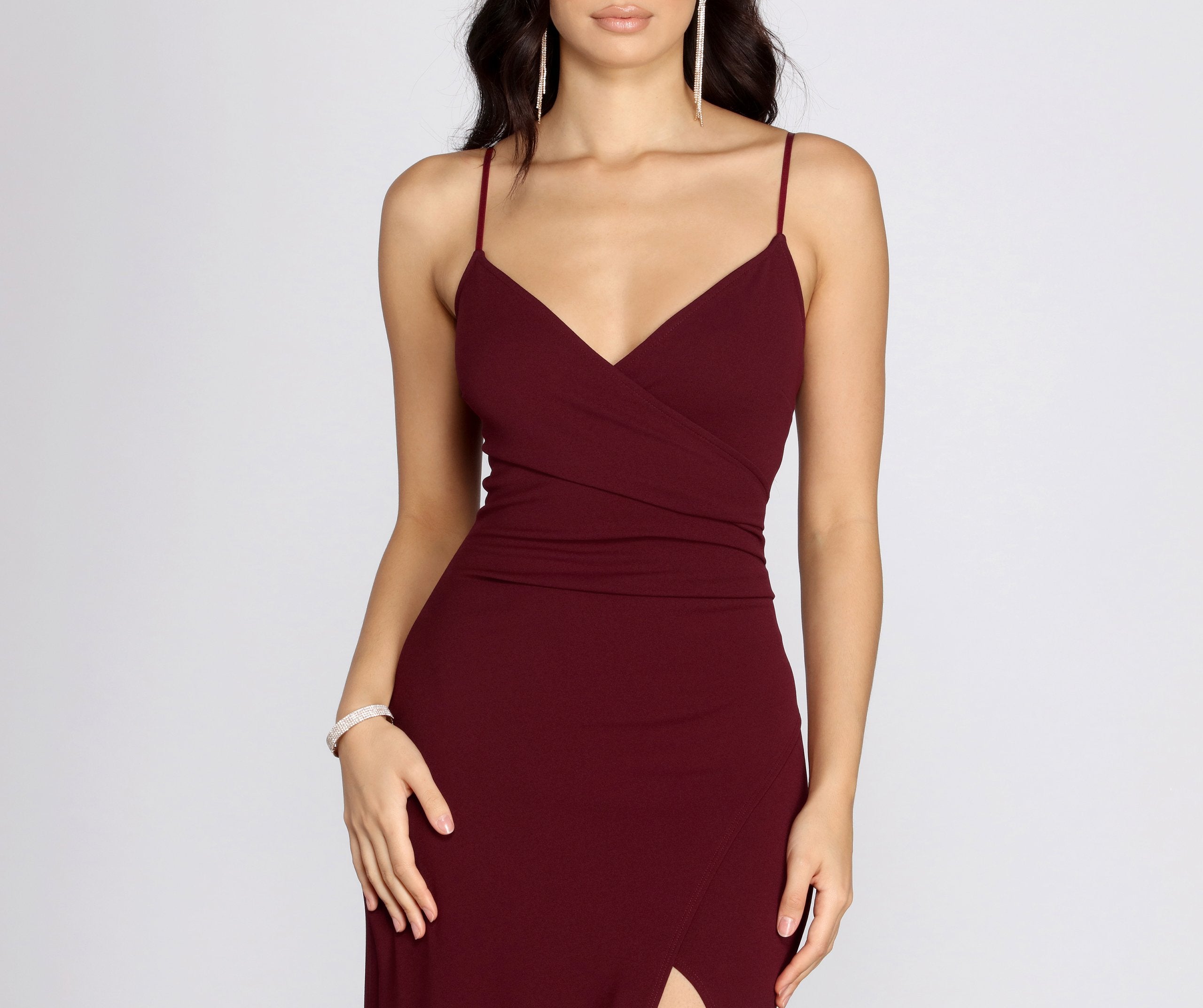 Sasha Formal High Slit Wrap Dress