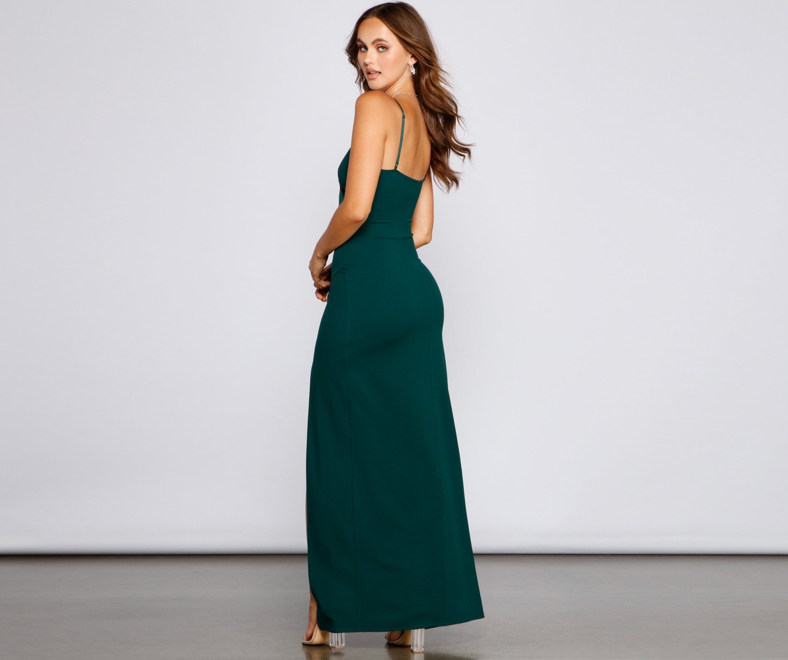 Sasha Formal High Slit Wrap Dress