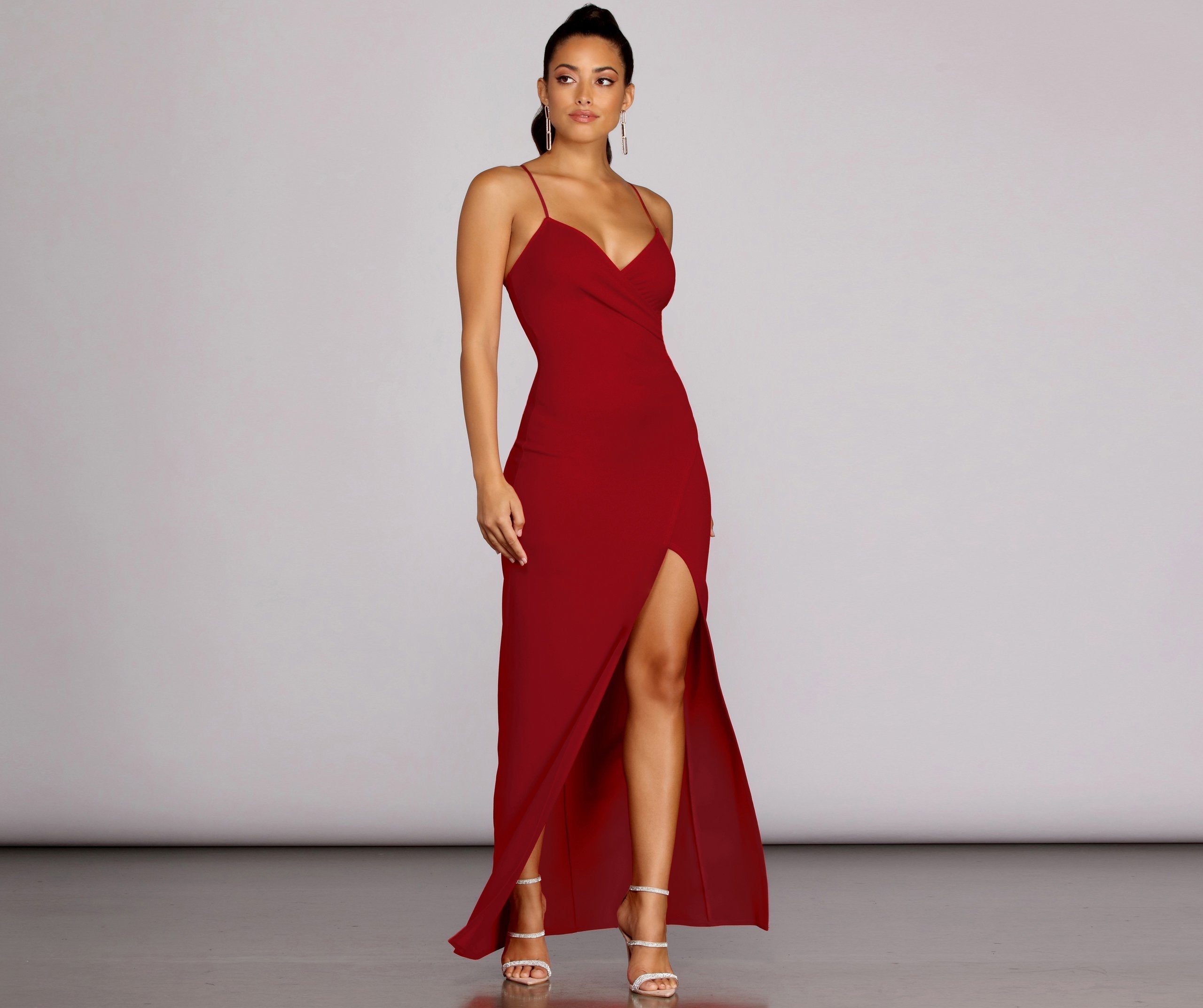 Sasha Formal High Slit Wrap Dress