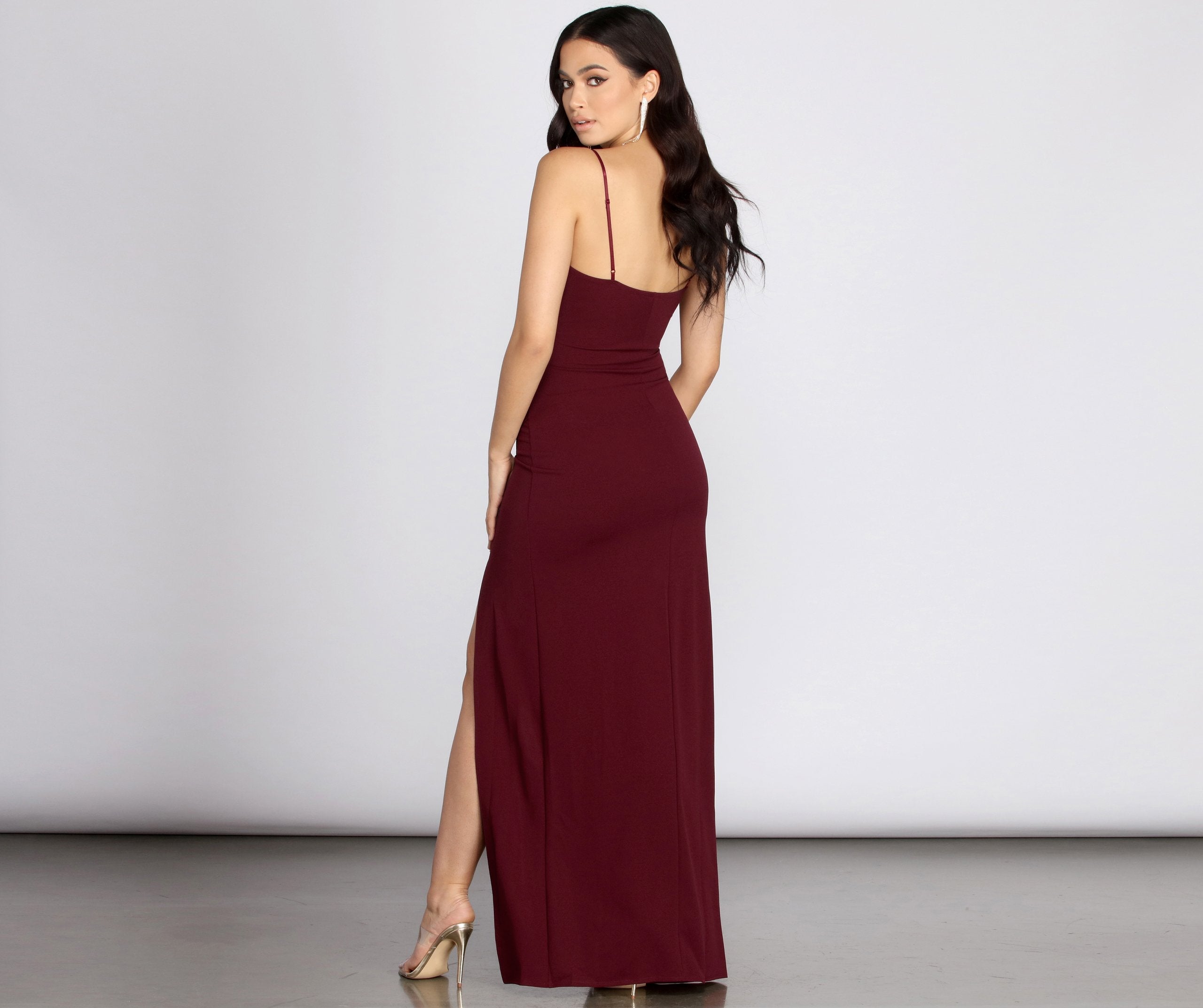 Sasha Formal High Slit Wrap Dress