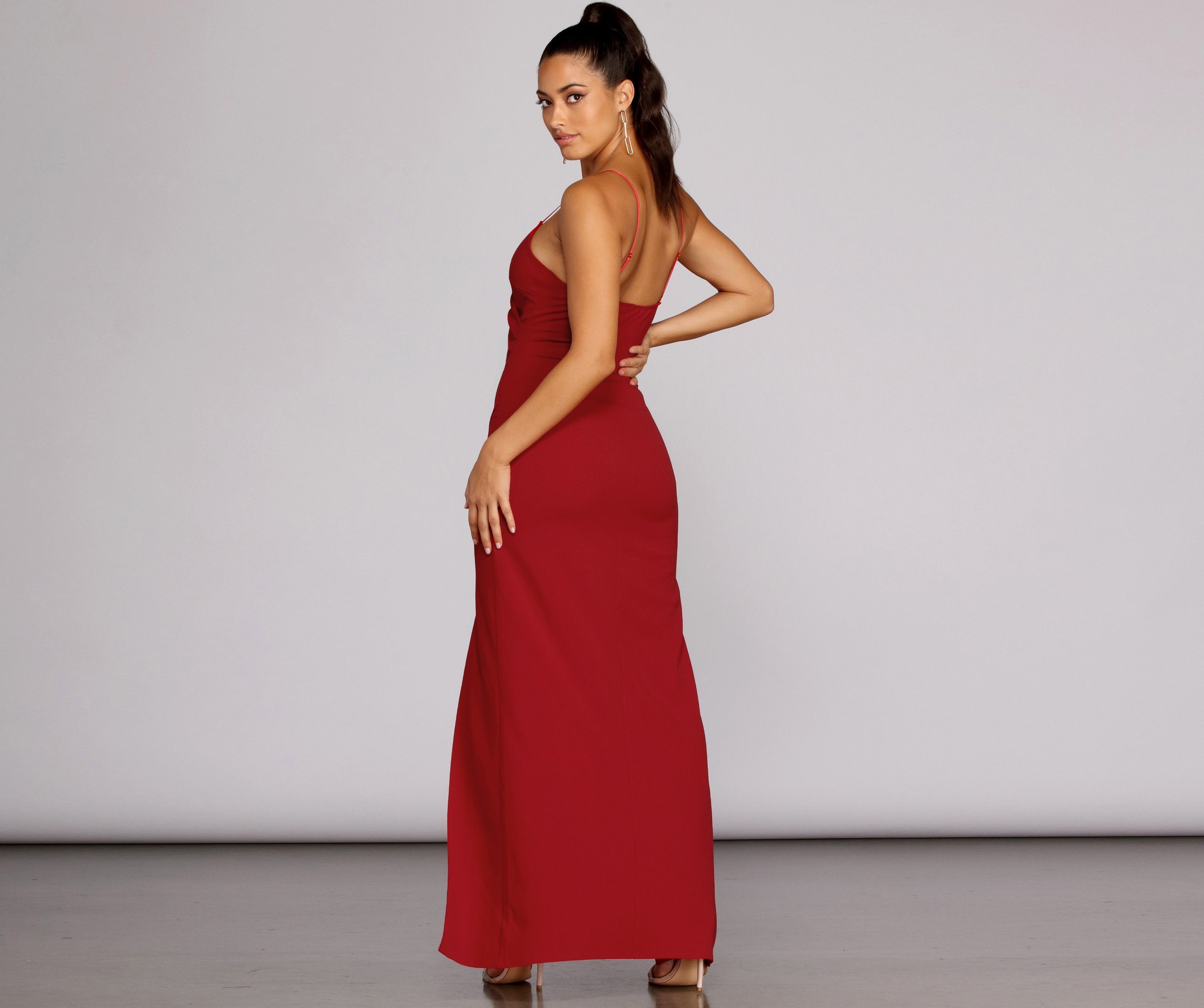 Sasha Formal High Slit Wrap Dress