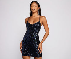 Sassy Lace-Up Sequin Mini Dress