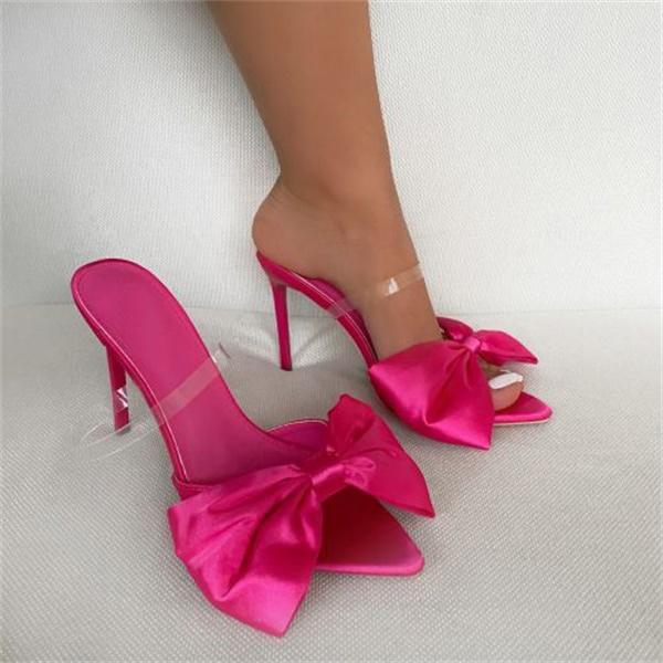 Satin Bow Stiletto Heels