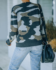 Sawyer Distressed Camo Knit Sweater