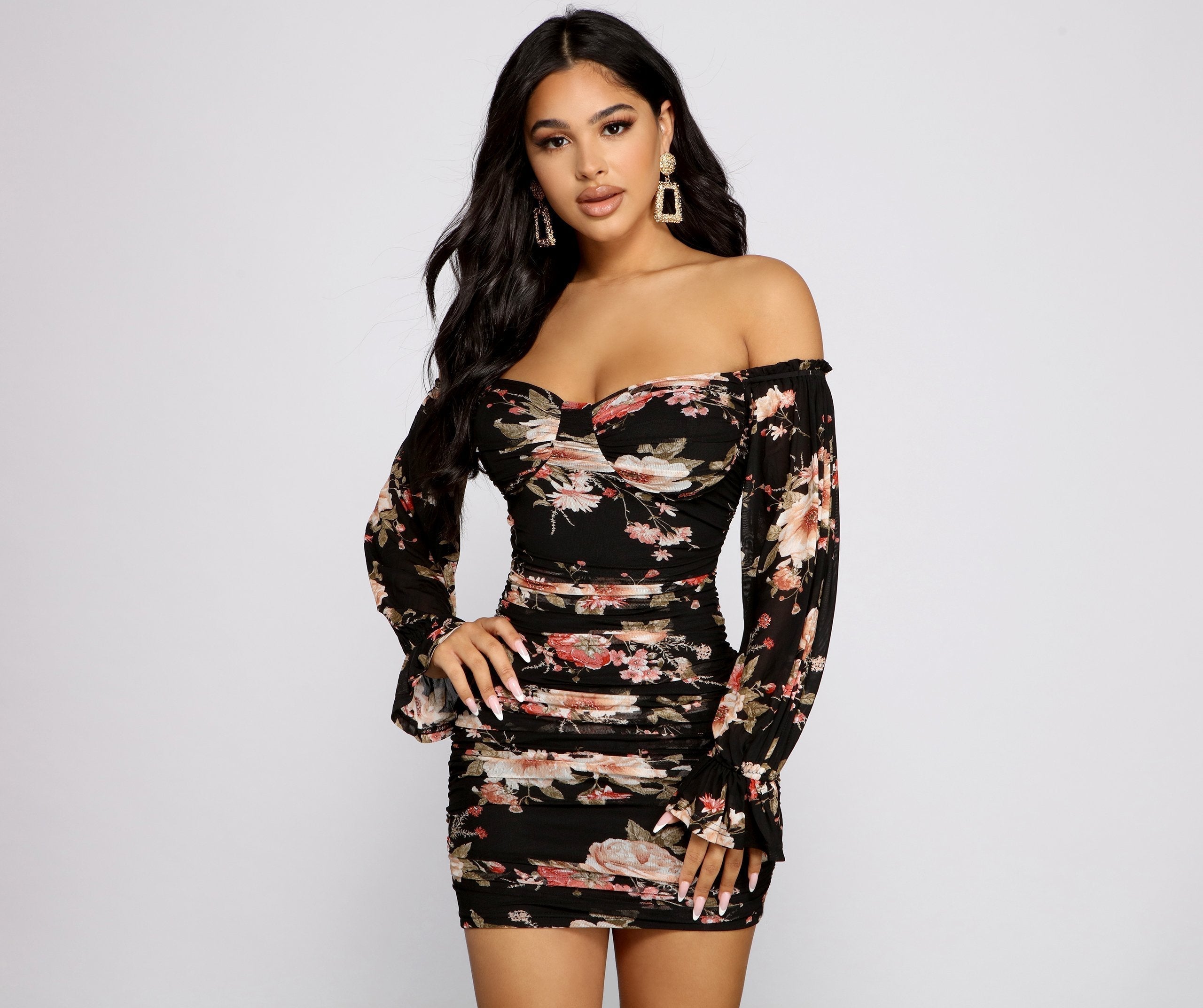 Say Yes To Florals Mesh Bodycon