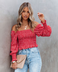 Serrano Smocked Peplum Crop Top