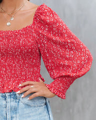 Serrano Smocked Peplum Crop Top