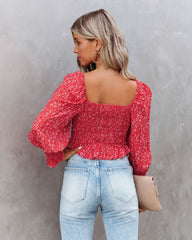 Serrano Smocked Peplum Crop Top