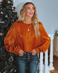 Shai Billowed Sleeve Blouse - Burnt Orange