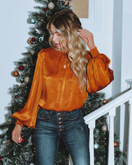 Shai Billowed Sleeve Blouse - Burnt Orange