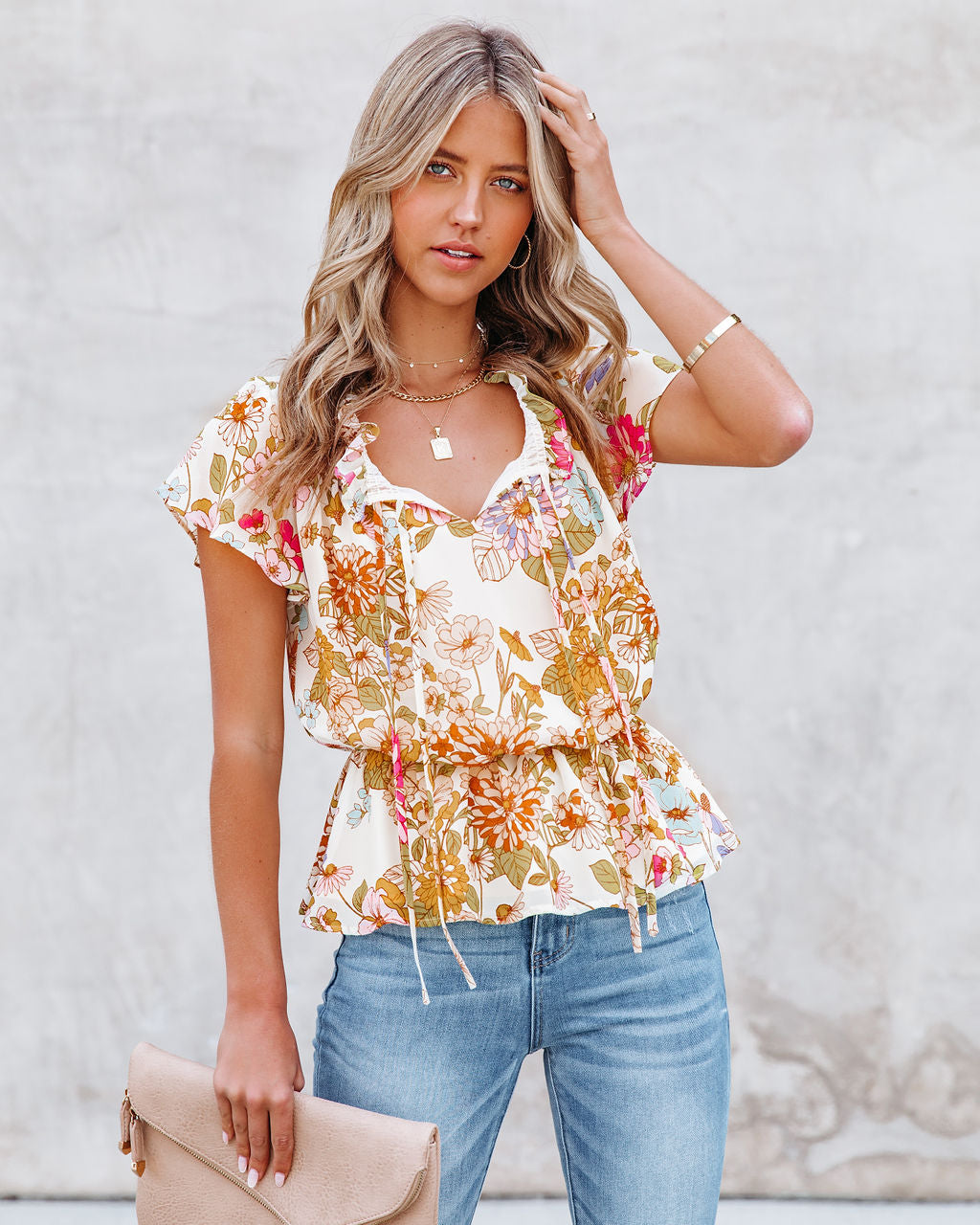 Shake It Off Floral Peplum Blouse