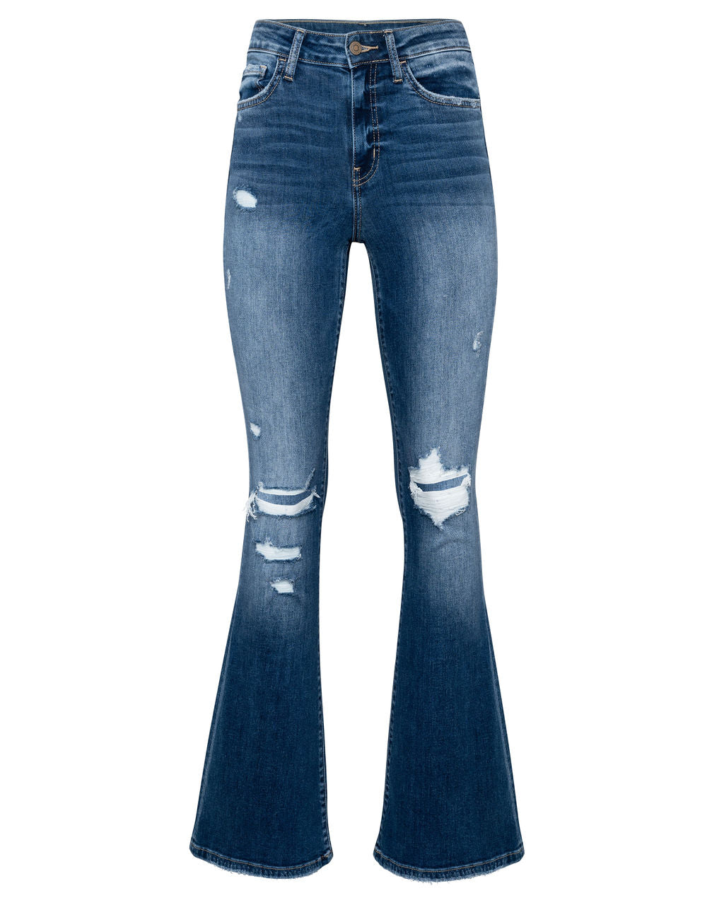 Shelly Distressed Flare Denim