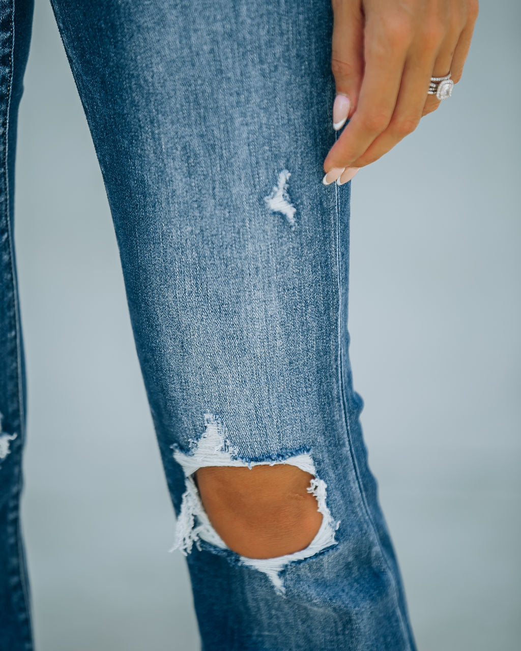 Shelly Distressed Flare Denim