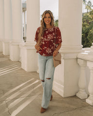 Sidney Floral Shimmer Peplum Blouse