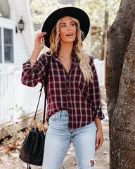 Sienna Cotton Blend Plaid Button Down Top