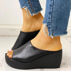 Simple Comfy Summer Slip-On Wedges