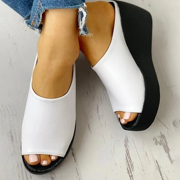 Simple Comfy Summer Slip-On Wedges