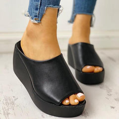 Simple Comfy Summer Slip-On Wedges