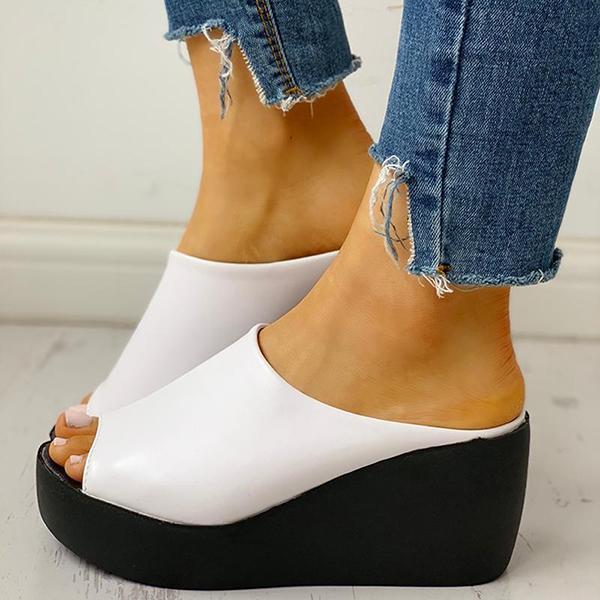 Simple Comfy Summer Slip-On Wedges