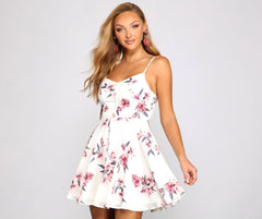 Simply Stunning Floral Chiffon Skater Dress