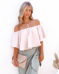 Slow Kiss Off The Shoulder Top - Nude