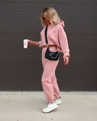 Smile Like You Mean It Pocketed Jogger Pants - Dusty Pink