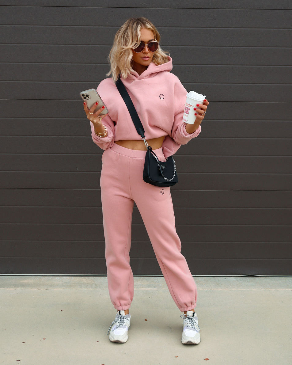 Smile Like You Mean It Pocketed Jogger Pants - Dusty Pink