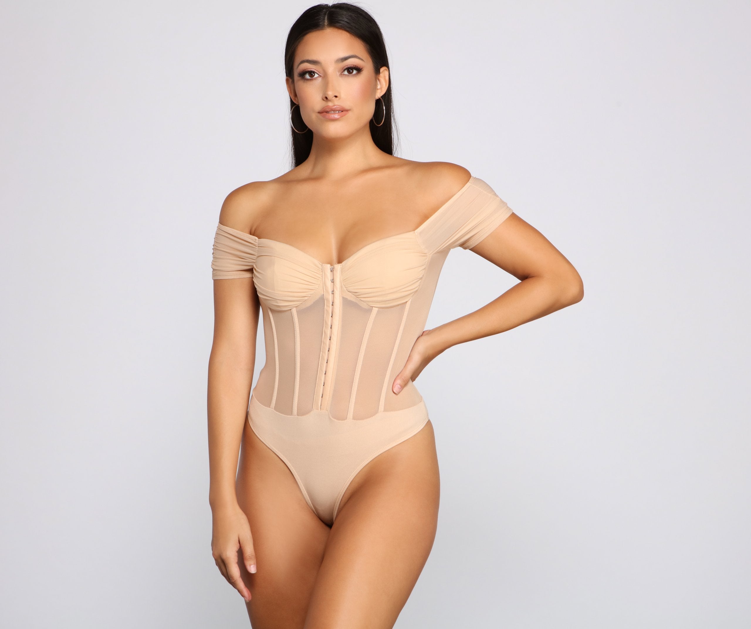 So Chic Mesh Bustier Bodysuit