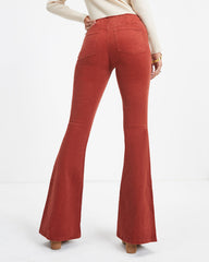 Sophie High Rise Bell Bottom Corduroy Pants - Brick - SALE