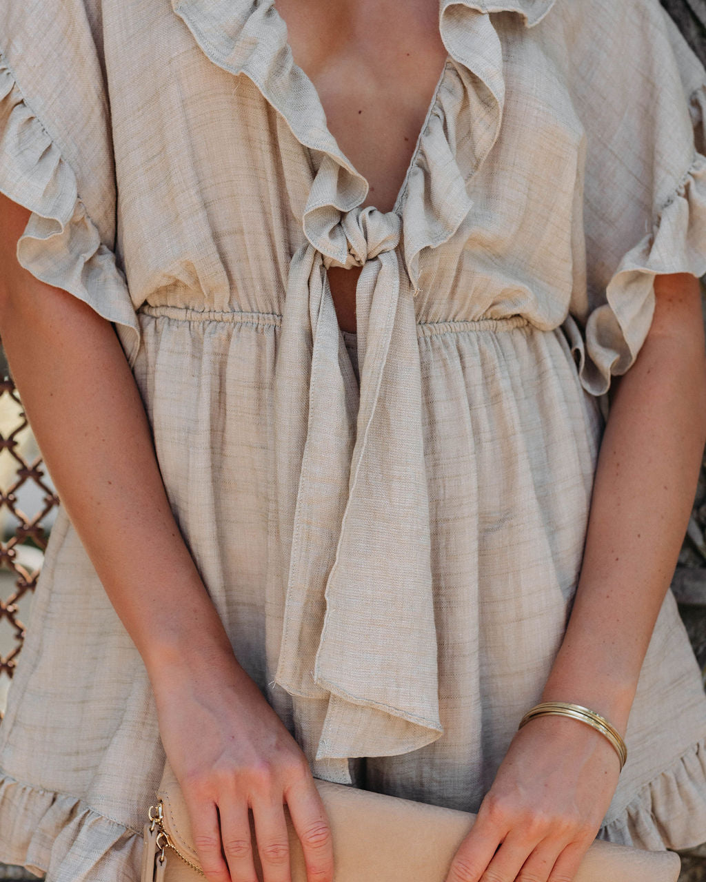 Sorley Pocketed Romper - Taupe