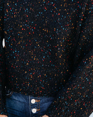 Splash Of Color Speckled Knit Sweater - Black