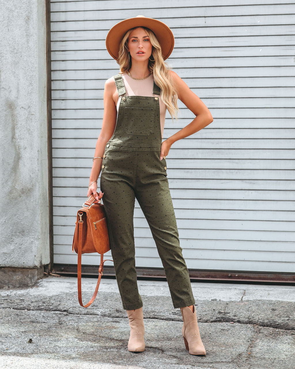 Stargazer Cotton Overalls - Olive