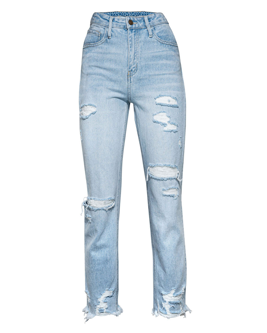 Statement High Rise Distressed Denim