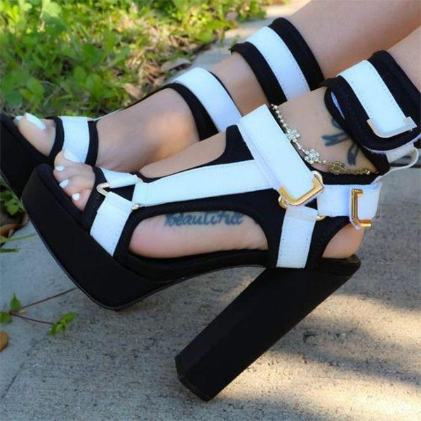 Stylish Buckle Ankle-Wrap High Heels