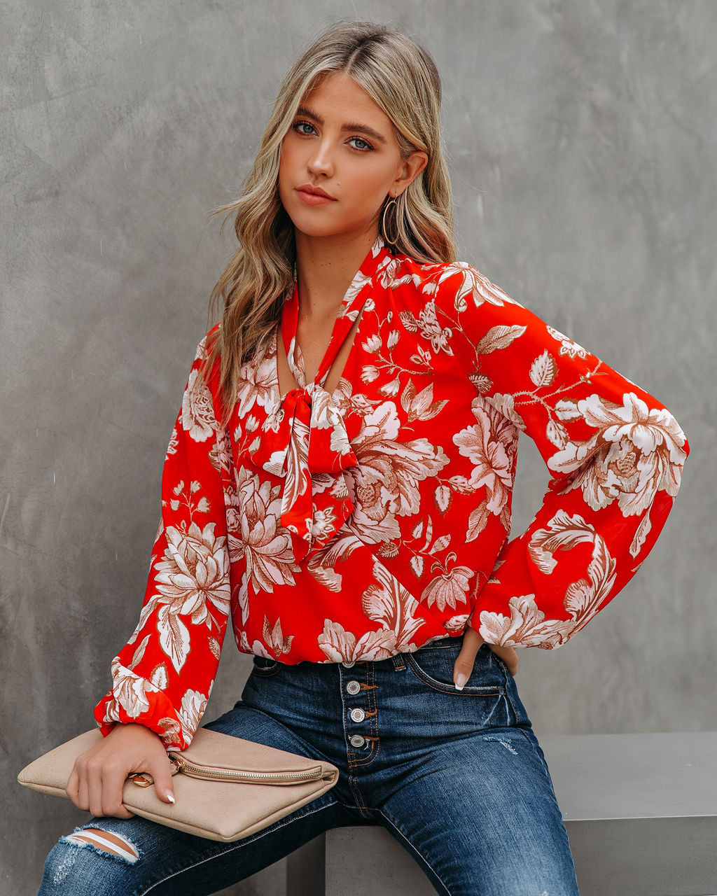 Tata Floral Tie Blouse