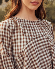 Tensey Checkered Babydoll Blouse