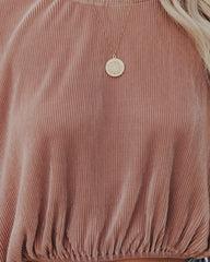 Tini Billowed Plisse Top - Dusty Rose