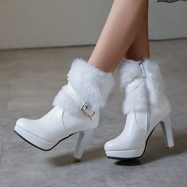 Trendy Platform High Chunky Heel Ankle Boots