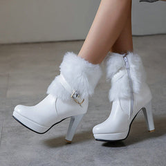 Trendy Platform High Chunky Heel Ankle Boots