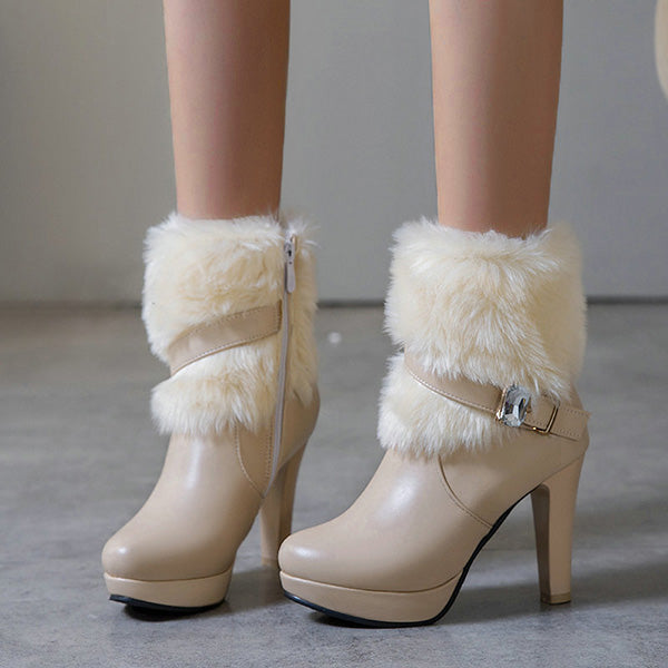 Trendy Platform High Chunky Heel Ankle Boots