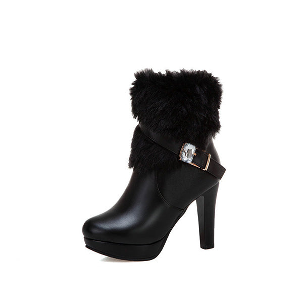 Trendy Platform High Chunky Heel Ankle Boots