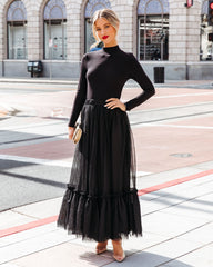 Truthfully Mine Tulle Maxi Skirt - Black