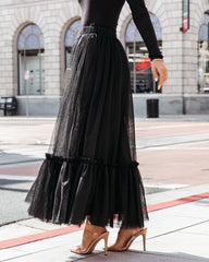 Truthfully Mine Tulle Maxi Skirt - Black