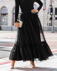 Truthfully Mine Tulle Maxi Skirt - Black