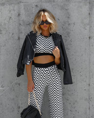 Twiggy Girl Chevron Knit Crop Top - SALE