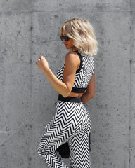 Twiggy Girl Chevron Knit Crop Top - SALE