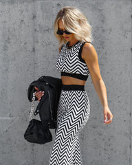 Twiggy Girl Chevron Knit Wide Leg Pants