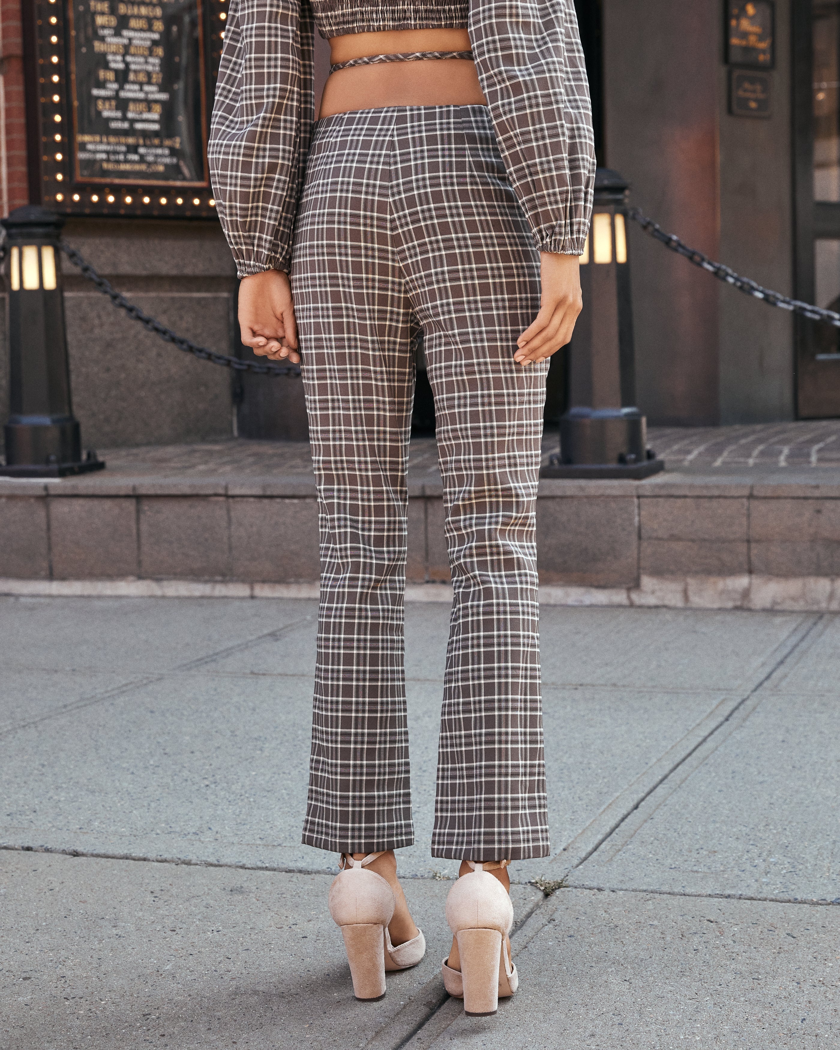 Chambers Plaid High Rise Trousers