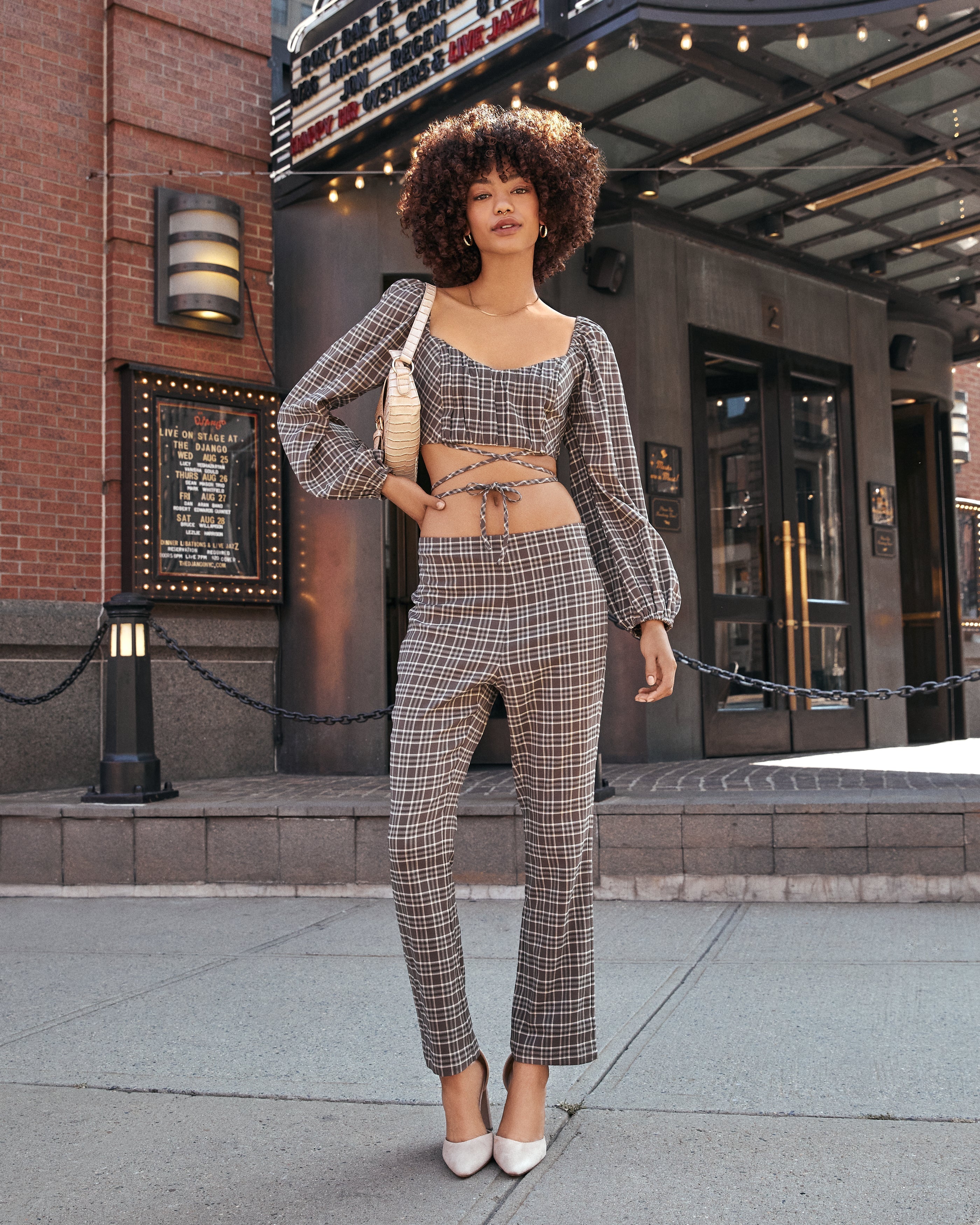 Chambers Plaid High Rise Trousers